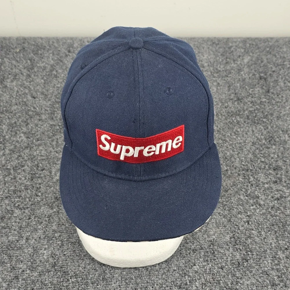 Supreme Navy Box Logo Leopard Brim USA Flag Snapback Hat World Famous Cap